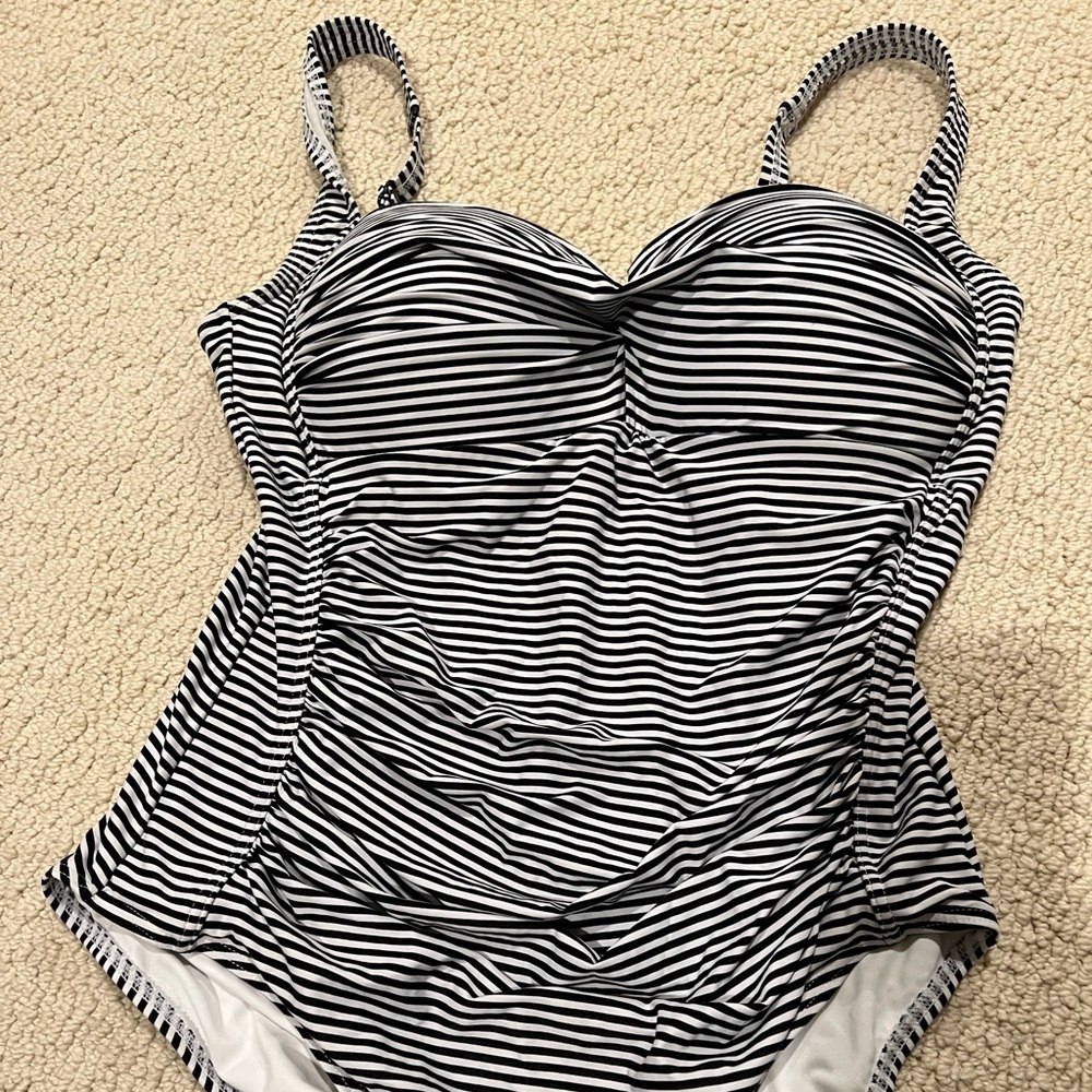 Striped One Piece swimsuit